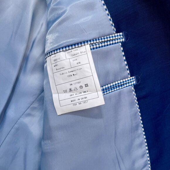 Rubensteins Ronaldo Jacket 42R Cobalt Blue NWT - Picture 7 of 8